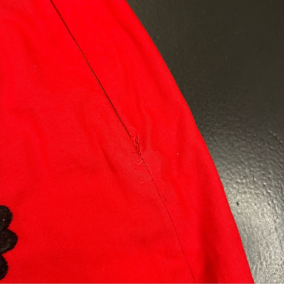 Vintage Scott Taylor Y2K Red Black A Line Floral Embroidered Skirt Sz 10 P As Is - Picture 11 of 11